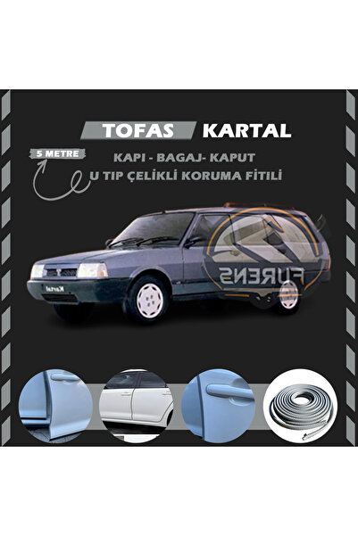 STS Oto Aksesuar Tofaş Kartal Oto Araç Kapı Koruma Fitili 5metre Parlak Gri Renk