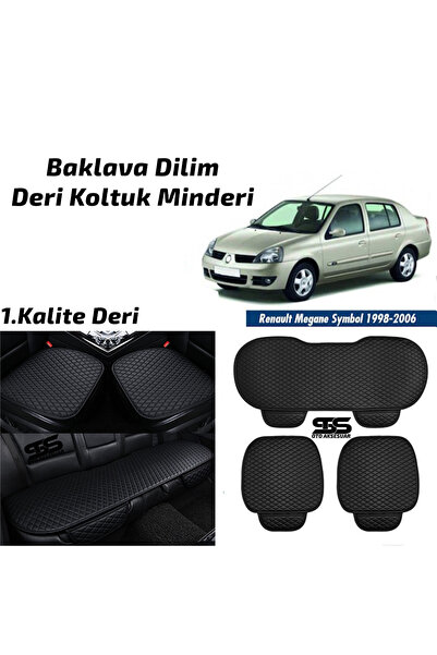 STS Oto Aksesuar رينو كليو 2 1998-2006 وسادة مقعد سيارة من الجلد الأسود
