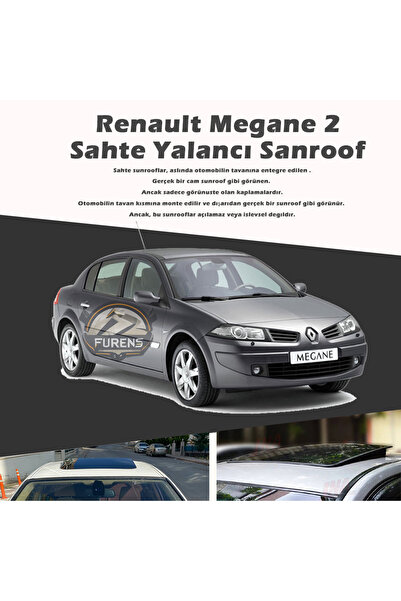 STS Oto Aksesuar Renault Megane 2 Parlak Siyah Yalancı Çakma Sahte Sunroof