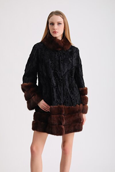 Leather Club Naturel Sable Garnili Astragan Kaban