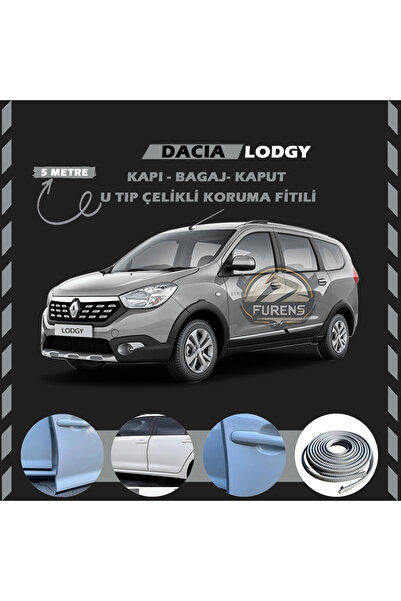 STS Oto Aksesuar Dacia Lodgy Oto Araç Kapı Koruma Fitili 5metre Parlak Gri Renk