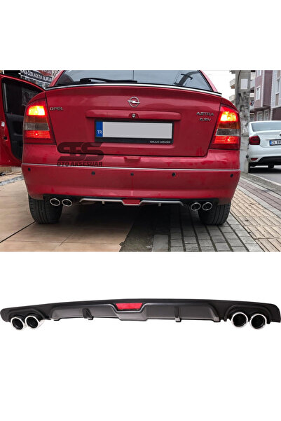 STS Oto Aksesuar Opel Astra G Difüzör Arka Tampon Eki 4 Egzoz Çıkışlı Siyah