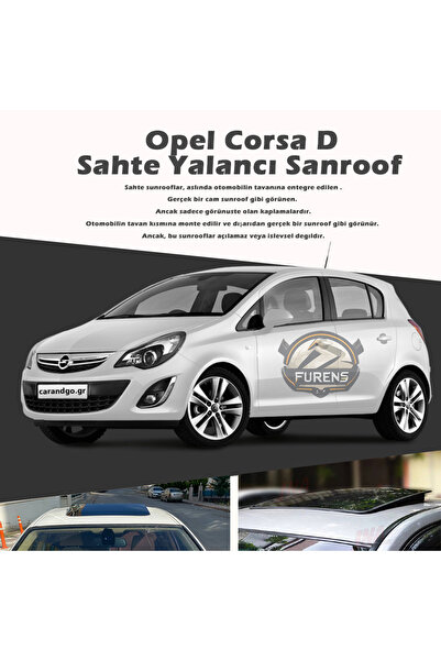 STS Oto Aksesuar Opel Corsa D Parlak Siyah Yalancı Çakma Sahte Sunroof