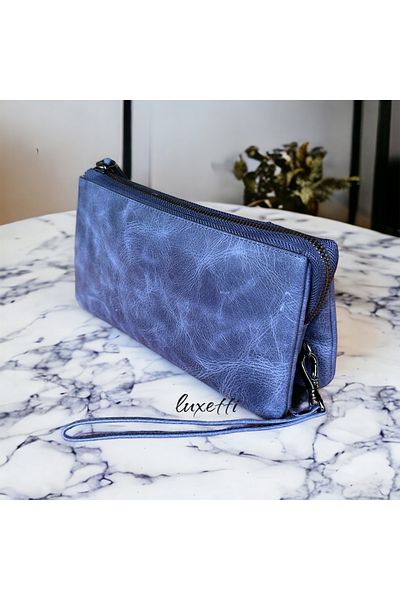 Luxetti Чанта от естествена кожа в тъмносиньо