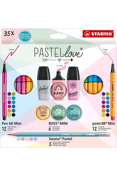 Stabilo STABİLO FOSFORLU KALEM PASTELLOVE MİNİ SET 35,Lİ