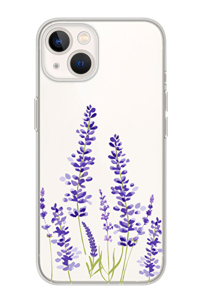 shoptocase Iphone 15 Uyumlu Lavanta Tasarımlı Premium Şeffaf Telefon Kılıfı