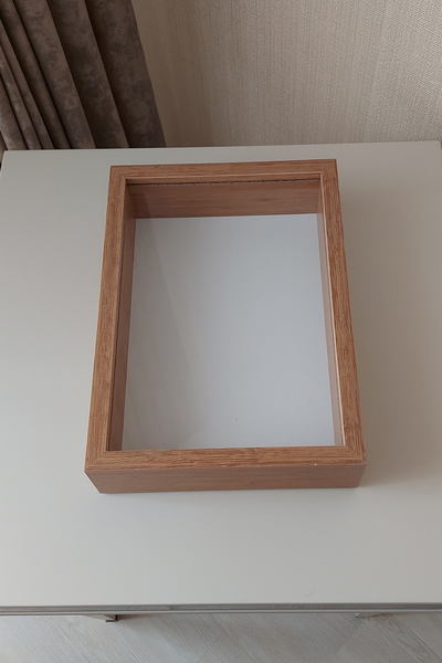 Verda Çerçeve الاتجاه الجديد 25x35 سم إطار تصميم الورد العميق من الخيزران بدون LED!إطار ذاكرة صندوق الورد!مجهول