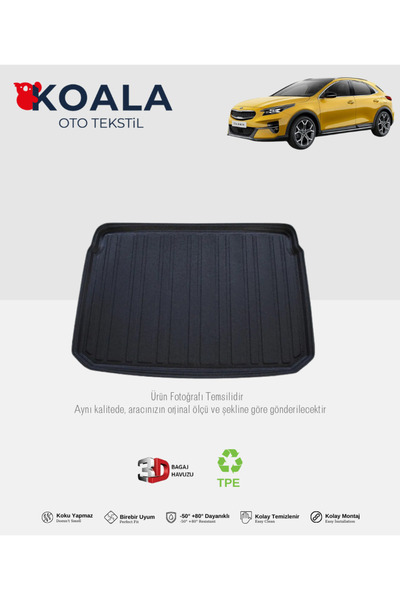 KoalaOtoTekstil Kia X-Ceed Alt Bagaj (2019 ve Sonrası) 3d Bagaj Havuzu