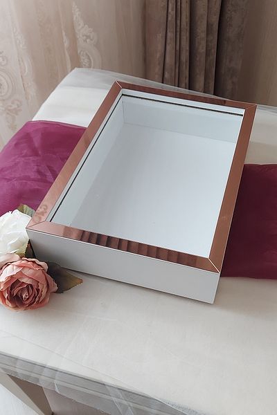 Verda Çerçeve 25x35 Cm Rama de design Deep Rose alb-aur roz fara LED! Cadru de memorie Rose Box! Anonim