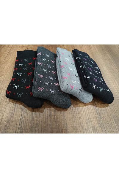 Leement socks Дамски 4 чифта дебели зимни хавлиени чорапи с шарки