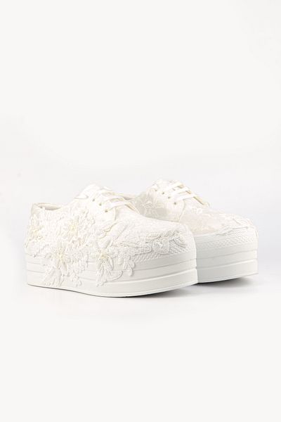E&L Company 6cm PADDED HEELLace and pearl embroidered