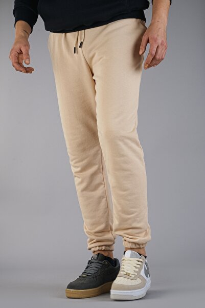 bombe Men's Beige Sweatpants 3 Thread Cotton