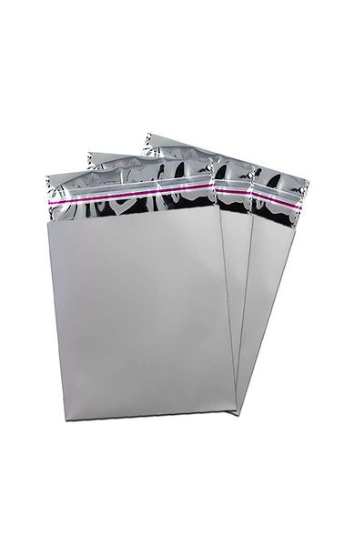 Dekals 50 Pieces Banded Minnak Size Silver Jewelry Earring Gift Bag 7x9
