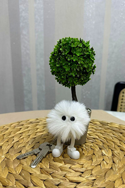WAPPA Beyaz Peluş Anahtarlık, Çanta Süsü