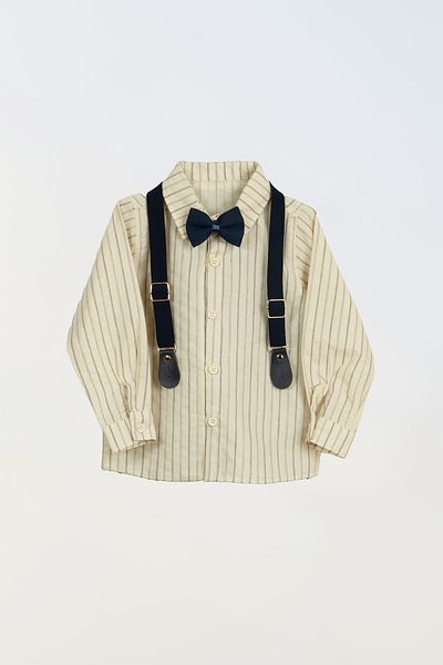 LULU Kids Boy's Suit with Bow Tie and Strap "ezgi" Model