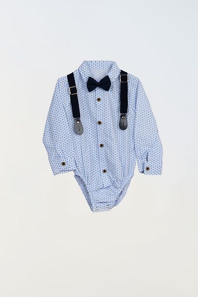 LULU Kids Costum pentru băiat cu papion, cămașă body și slopet model „Wind