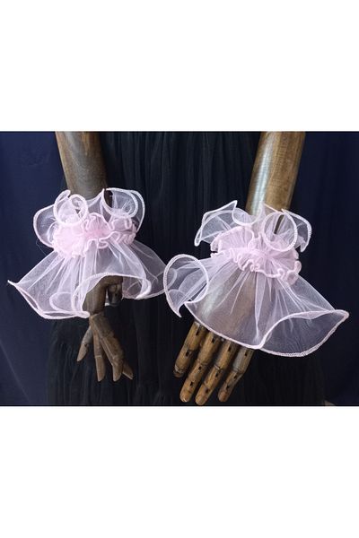 es moda shop Almira tulle cuff bracelet baby pink