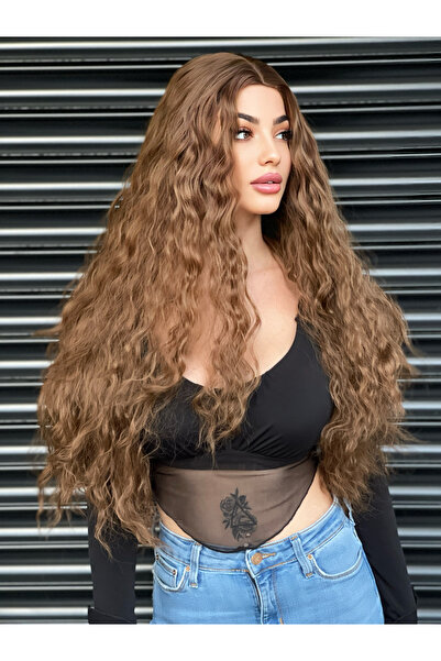 Fenomen Peruk Lansman Koyu Kumral Dalgalı Peruk