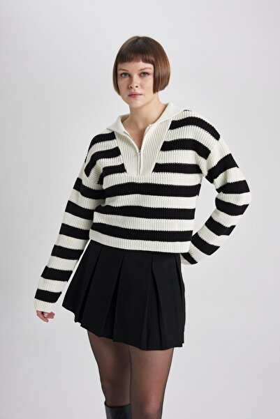 DeFacto Regular Fit Polo Collar Thessaloniki Fabric Sweater C1881ax23wn