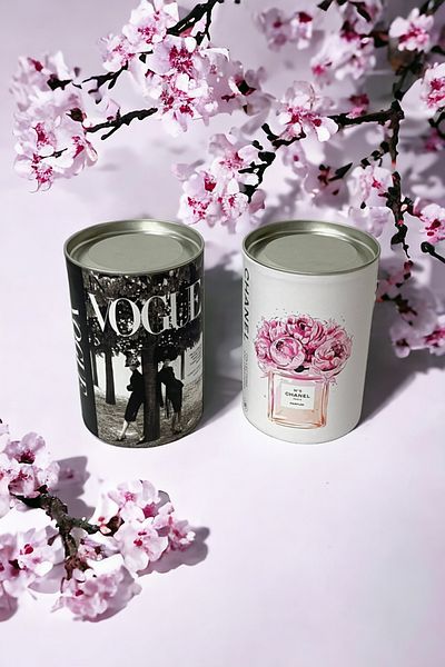 Saccura Decor Pink & Black Cylinder Box Set, 2 Pieces Cylinder Decorative Box Set
