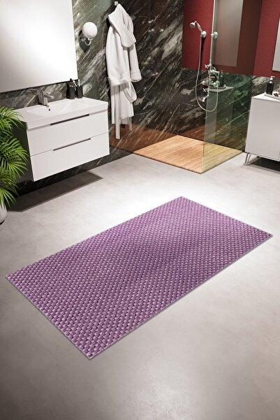 10 Post Online Banyo Paspası Halısı Modern Mor Dijital Baskı Halı Kaydırmaz I...