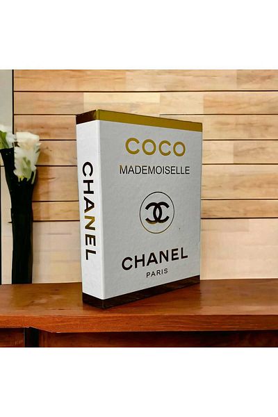 Saccura Decor White & Gold Book Box, Openable Decorative Book Box, Book Box
