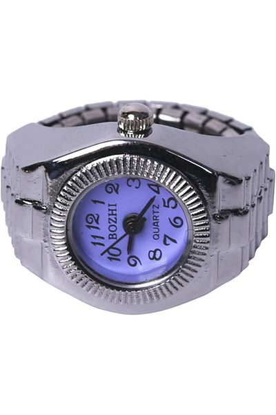 Bozhi Steel Mini Watch Ring, Ring Watch, Finger Watch Ring, Purple Round Ring Watch