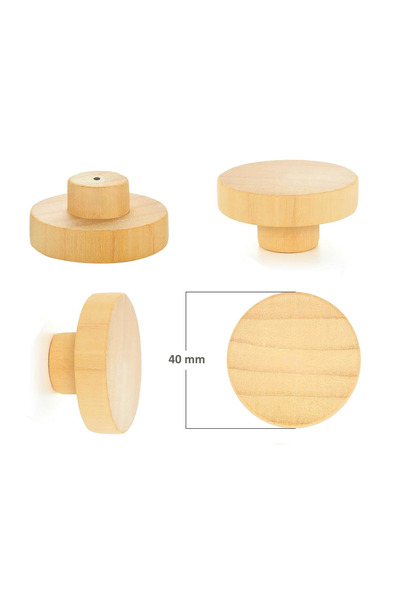 kralkulp 12 Adet Mobilya Kulp, Doğal Ham Ahşap Silindir Kulp