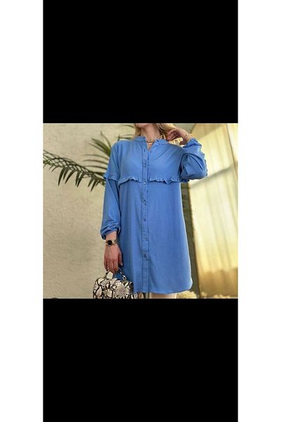 modasindoma WOMEN'S Ruffle DETAIL TUNIC