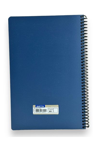 Gıpta GIPTA METAL NOTES PLASTIC COVER SPIRAL 17 * 24 80 YPWITHOUT STRIPES – BLUE