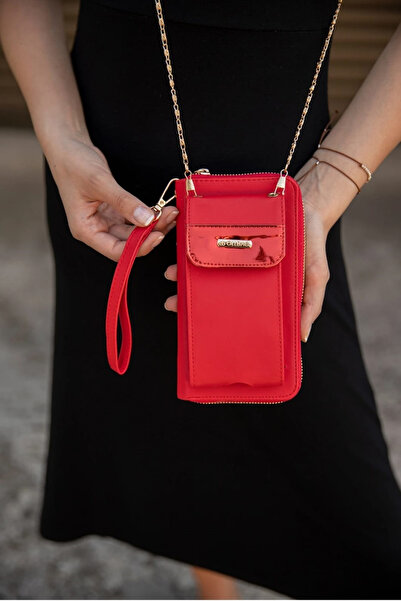 bizoon ol-1034-i- Telefon Bölmeli Zincir Askılı ,Bileklikli El Ve Çapraz Çanta