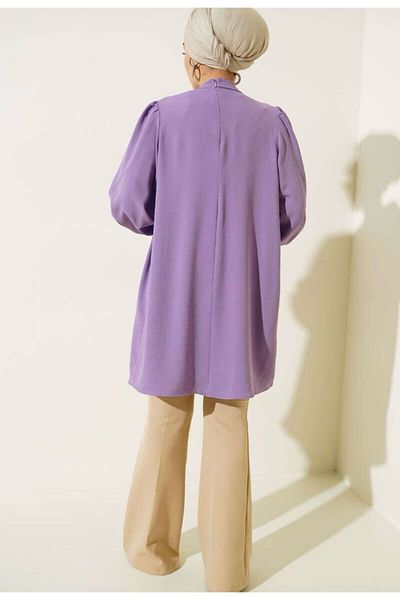 modasindoma WOMEN'S STONE DETAILED COLLAR TUNIC