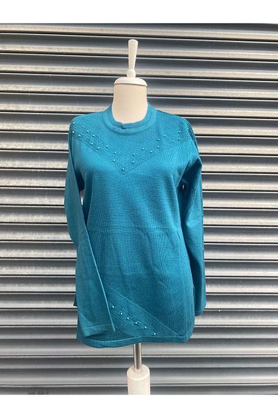 FATELLA Mother Women's Winter Round Collar Single Color Comfortable Fit Knitwear Sweater