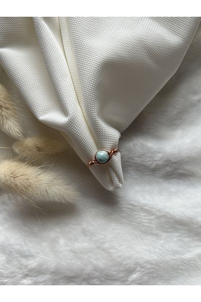 PelvedDesign Amazonite Stone Copper - Adjustable Wire Ring Handmade