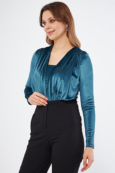 Bidoluelbise Оксамитова деталь Buzgu з довгим рукавом з еластичної тканини