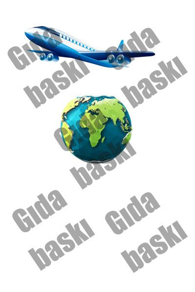 Lyroni Yenilebilir Şeker Kağıdı Uçak Temalı Pasta Süsleme