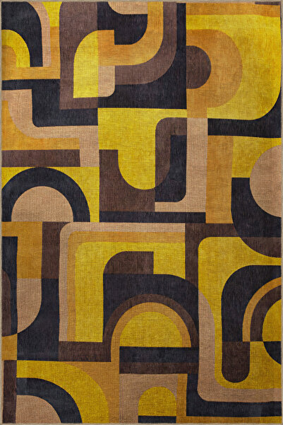 Rugs Modern Halı Δημιουργικό μοντέρνο διακοσμητικό χαλί με κίτρινο και μαύρο ...