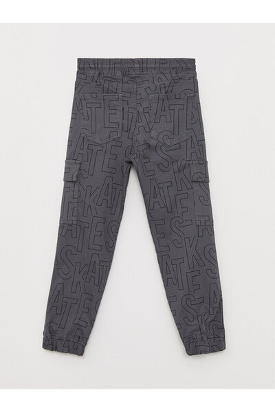 LC Waikiki Lcw Kids Elastic Waist Printed Gabardine Boys Cargo Pants