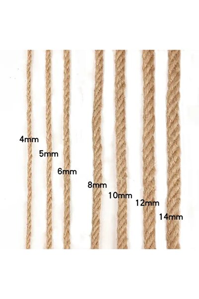 ünal file 3 mm 5 Metre Jüt Halat Kendir İp Hasır Urgan