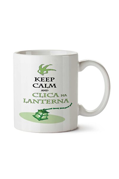 ART HEDİYE كوب Keep Calm & Clica na Lanterna مطبوع على الجانبين