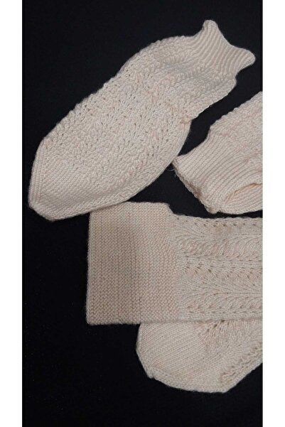 Papatyam 2 Adet El Örgüsü Patik/Beş Şiş El İşi Patik /Çeyizlik Patik/Örgü/Ev Patiği/El İşi örgü çorap