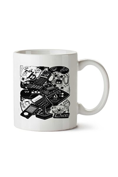 ART HEDİYE games retro 2 Two Sided Printed Mug Cup