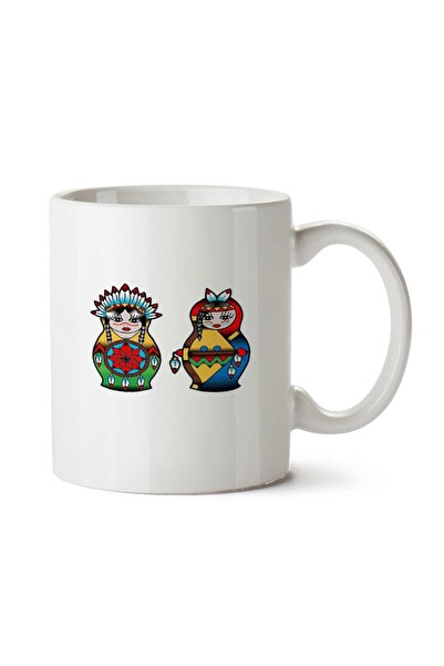 ART HEDİYE كوب ماتريوسكا هندي مطبوع على الجانبين