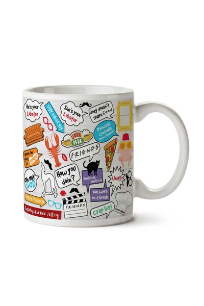 ART HEDİYE كوب مطبوع عليه وجهين من Friends Conversations