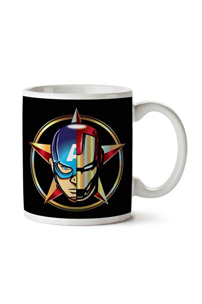 ART HEDİYE كوب كابتن أمريكا كابتن أمريكا مطبوع على الجانبين