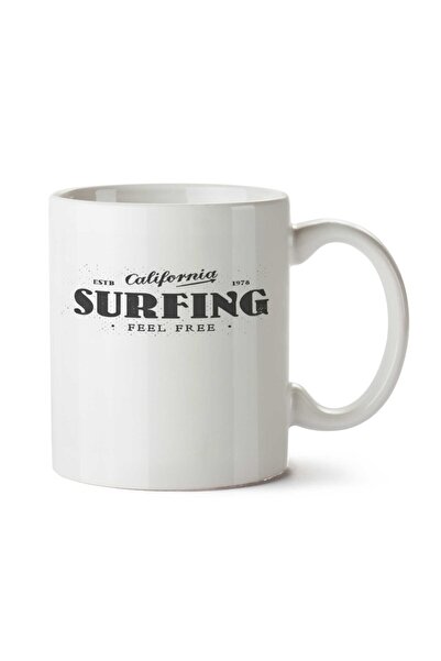 ART HEDİYE كوب كاليفورنيا سيرفينج ملمس مجاني مطبوع على الجانبين