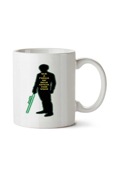 ART HEDİYE كوب مطبوع على الجانبين من Força de Deus