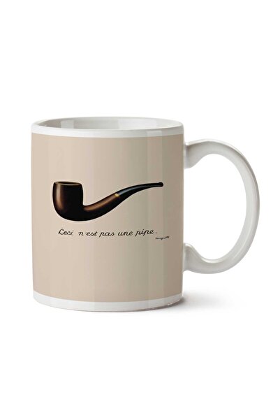 ART HEDİYE كوب مطبوع على الجانبين من ceci n'est pas une Pipe Pipo