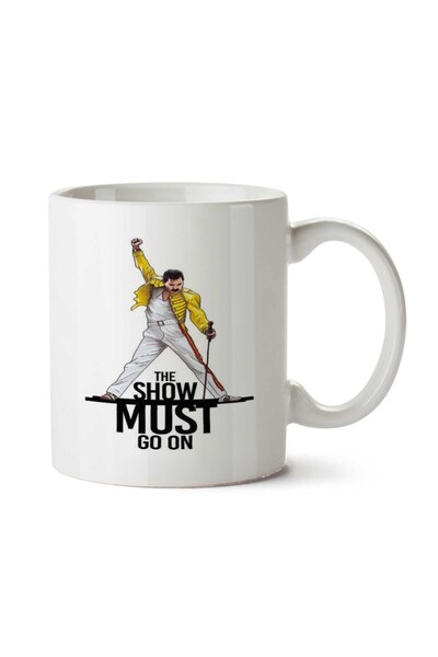 ART HEDİYE كوب فريدي ميركوري The Show Must Go ذو وجهين مطبوعين