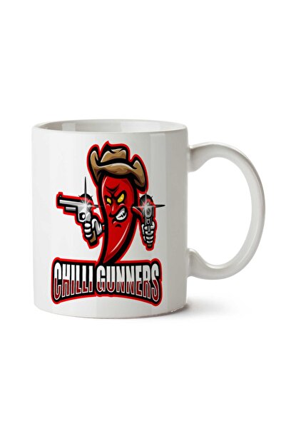 ART HEDİYE كوب بطبعة فلفل أحمر على الجانبين من Chilli Gunners